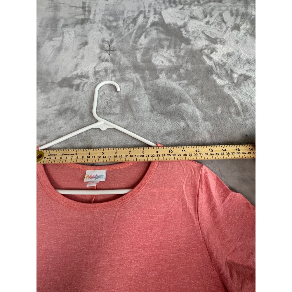 LuLaRoe‎ Women's Small Pink Heather Ruffle Hem Pocket Short Sleeve Dress - Picture 3 of 8